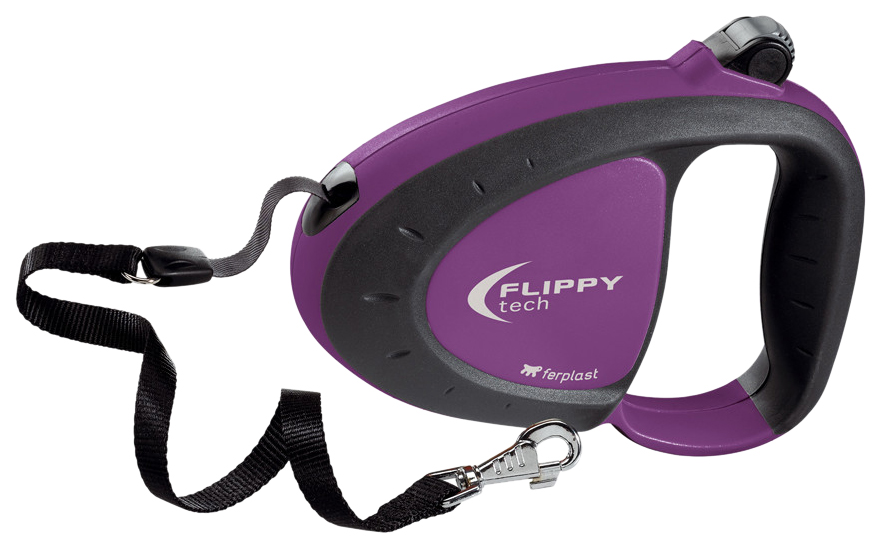 

Поводок-рулетка Ferplast Flippy Tech Large лента (16 х 4 х h 12 см, Фиалковый), Flippy Tech