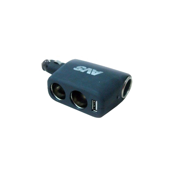 Разветвитель для прикуривателя AVS 10A 3 гн. 1 USB