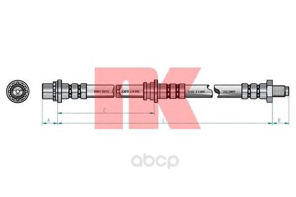 фото Шланг тормозной системы nk 854020