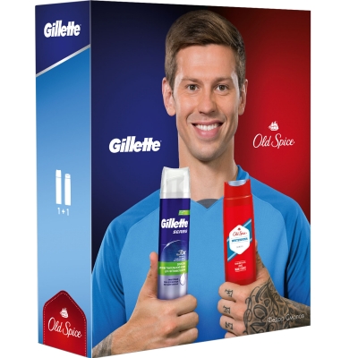 фото Подарочный набор gillette пена д/бритья 50мл+old spice гель д/душа whitewater 250мл