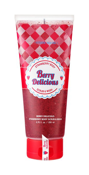 Скраб для тела Etude Berry Delicious Strawberry Body Scrub & Wash 200 мл