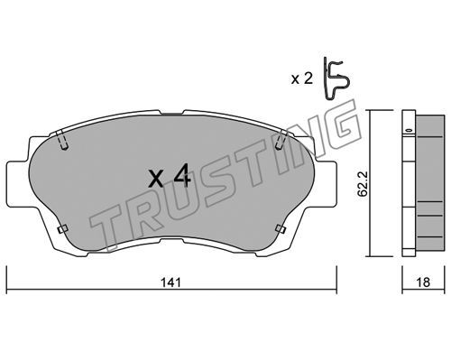 фото Комплект тормозных дисковых колодок trusting 170.0
