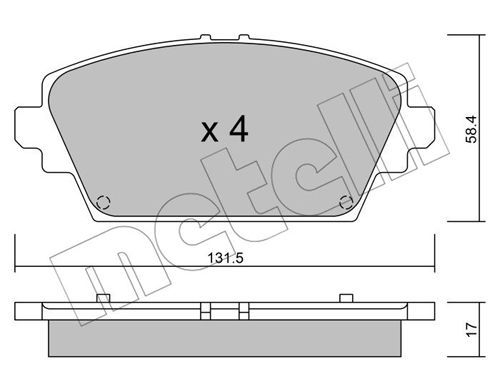 

Тормозные колодки METELLI дисковые 2204640