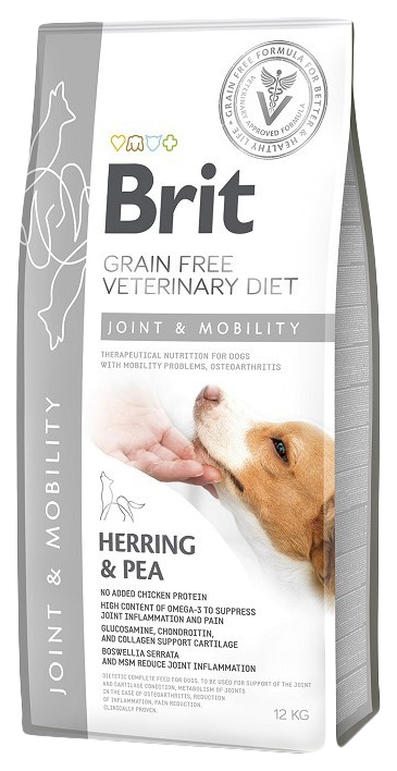 фото Сухой корм для собак brit veterinary diet joint & mobility, сельдь, горох, 12кг