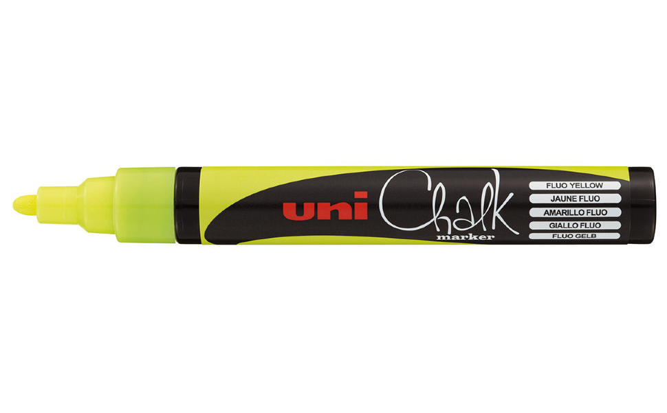 

Маркер меловой Uni Chalk 5M 1,8-2,5мм овальный (желтый, 1 шта) желтый