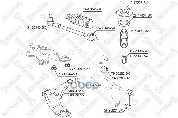 фото Сайлентблок stellox 7700642sx