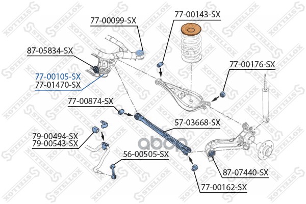 

Сайлентблок Stellox 7700105SX