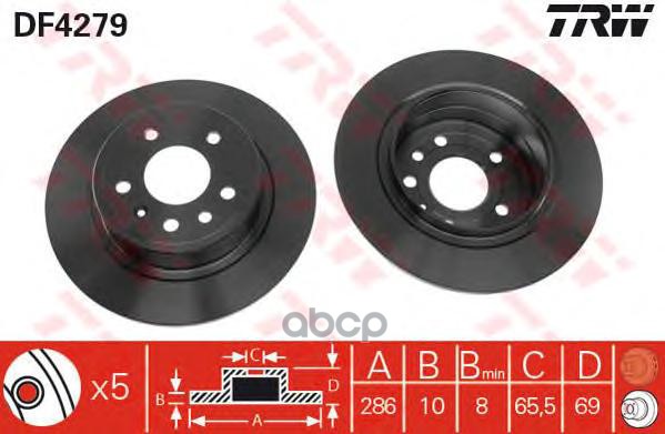 фото Тормозной диск trw/lucas df4279
