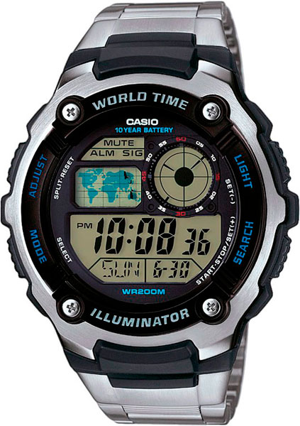 фото Наручные часы электронные мужские casio illuminator collection ae-2100wd-1a