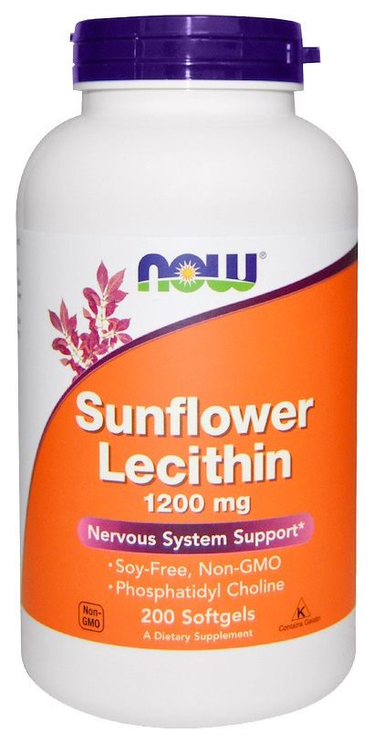 Лецитин NOW Sunflower Lecitin 200 капс. натуральный