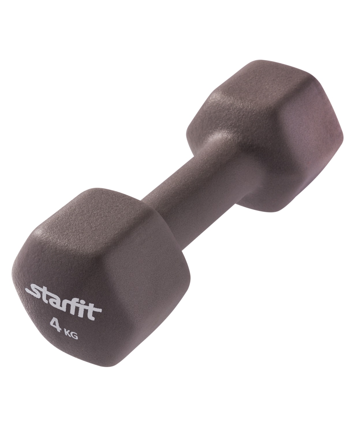 Неразборная гантель неопреновая StarFit DB-201 1 x 4 кг, серый