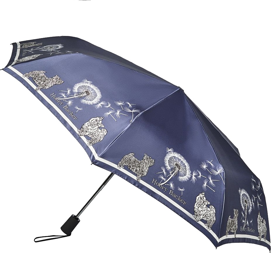Зонт складной женский автоматический Q2104 синий Henry Backer