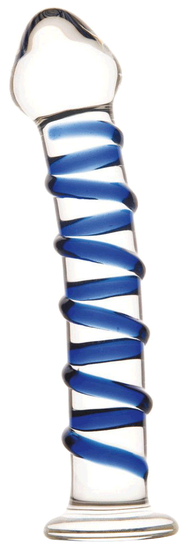 фото Фаллоимитатор из стекла glas blue spiral