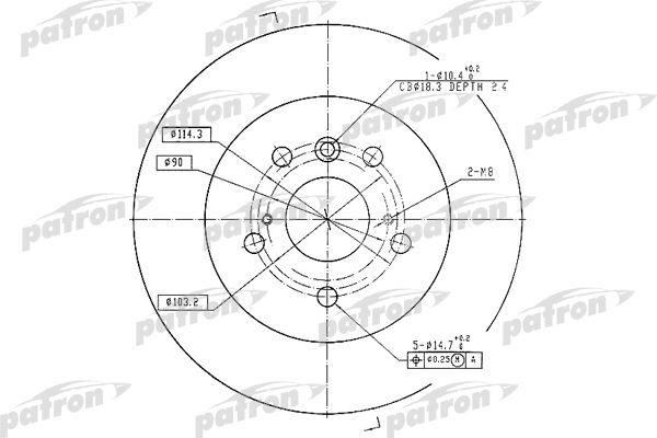 фото Тормозной диск patron pbd7005