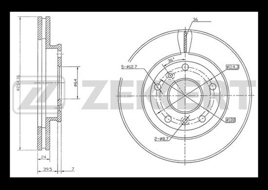 

Тормозной диск ZEKKERT BS-5698