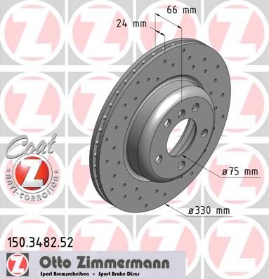 фото Тормозной диск zimmermann 150.3482.52