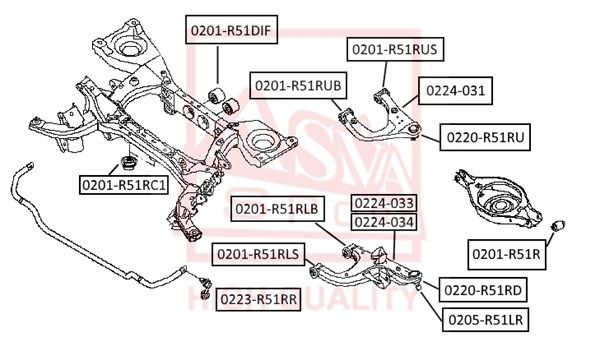 фото Рычаг подвески asva 0224-033