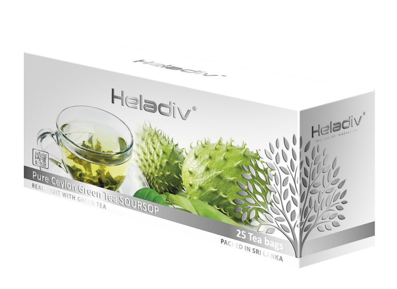 фото Чай зеленый пакетированный heladiv gt soursop green tea 25 пакетиков