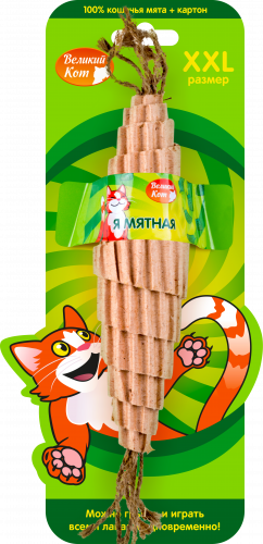 фото Игрушка для кошек великий кот мятный рогалик из картона, 25 см