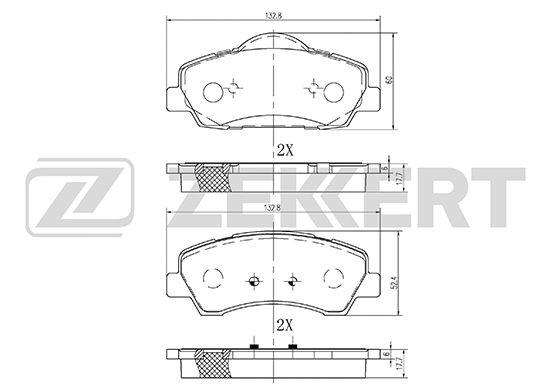 фото Комплект тормозных колодок, дисковый тормоз zekkert bs-2125