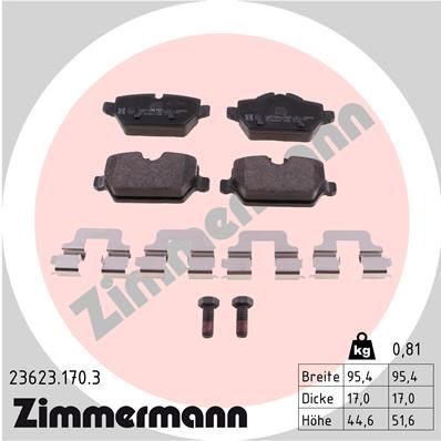 фото Комплект тормозных колодок, дисковый тормоз zimmermann 23623.170.3