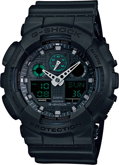 фото Японские наручные часы casio g-shock ga-100mb-1a с хронографом