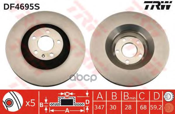 фото Тормозной диск trw/lucas df4695s
