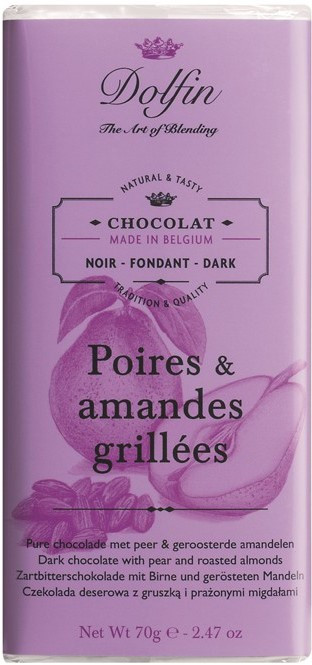 

Шоколад Dolfin Noir aux Poires et Amandes Grillees 70 г