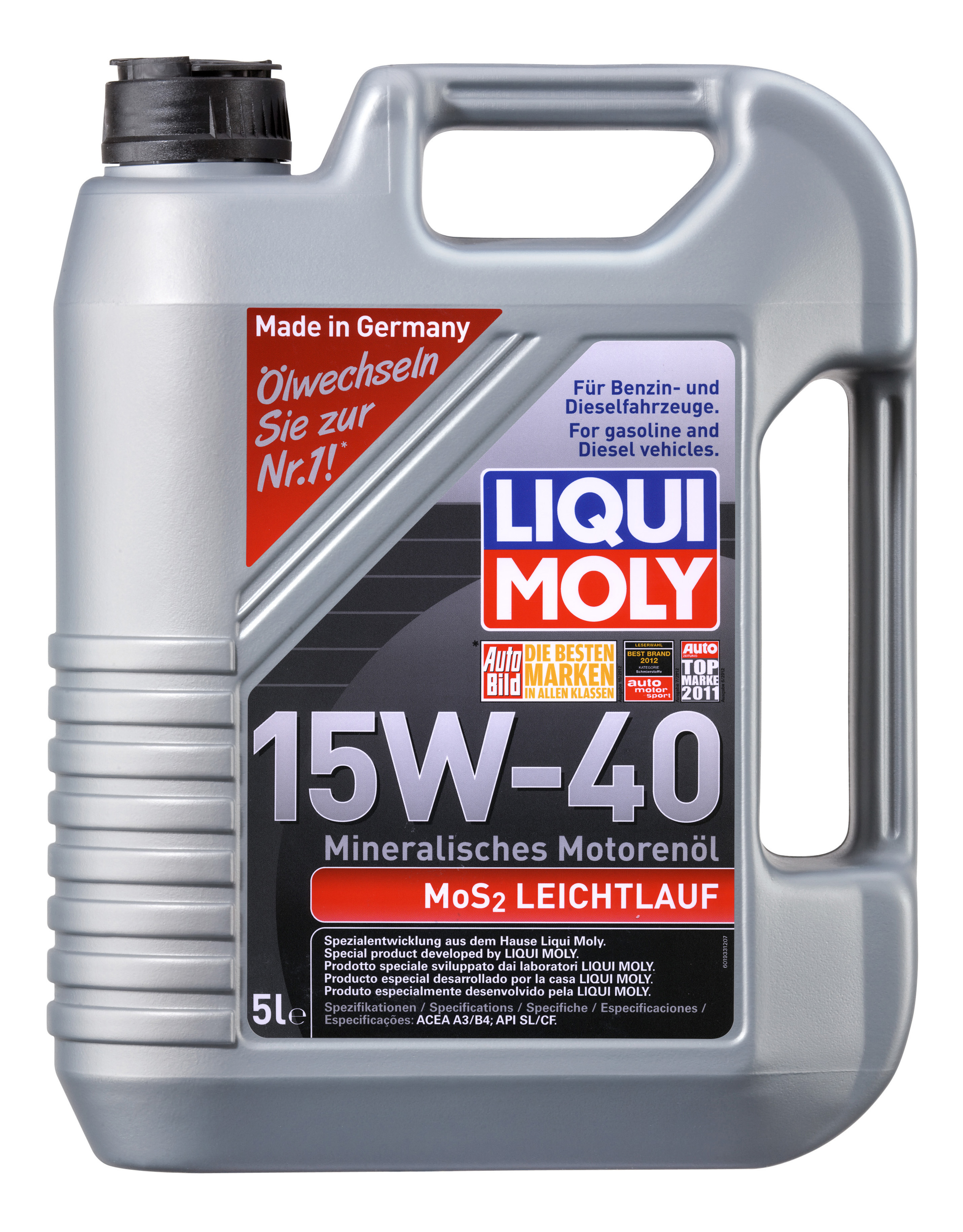 фото Минеральное моторное масло mos2 leichtlauf 15w-40 sl/cf;a3/b4 liqui moly