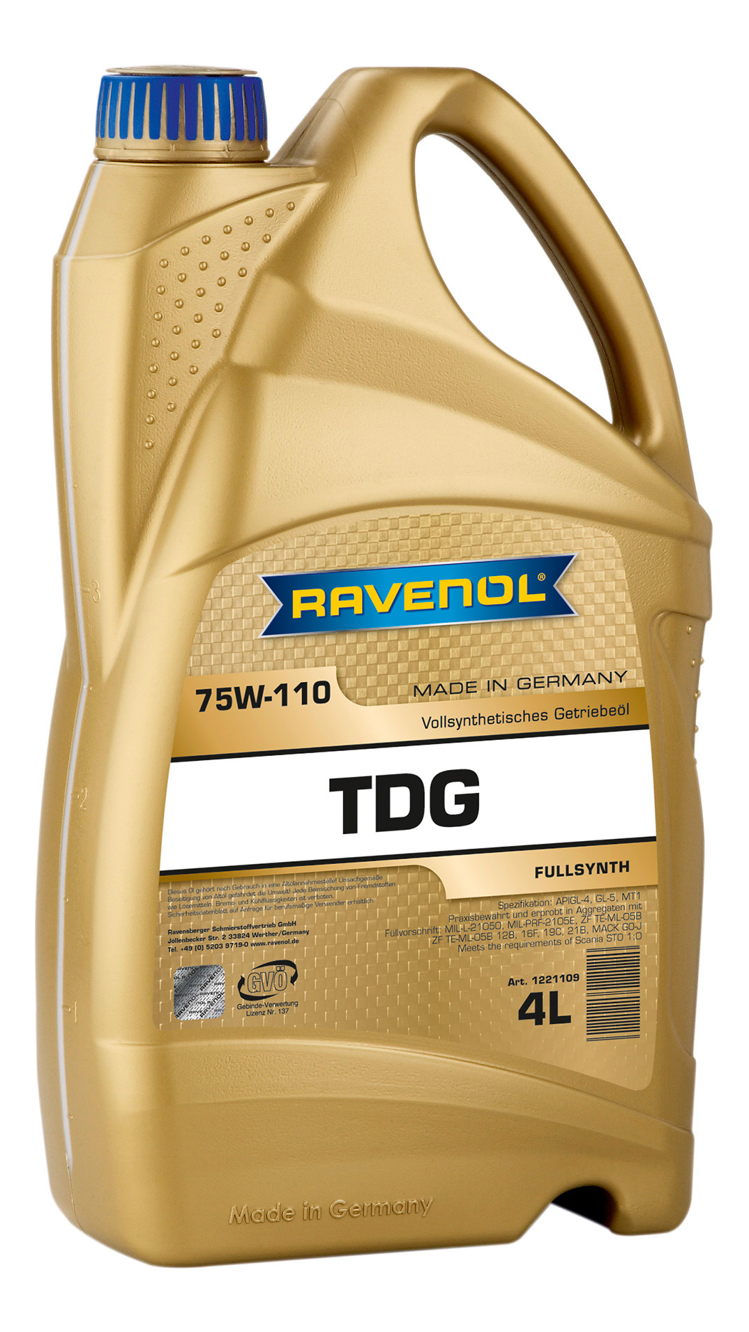 фото Трансмиссионное масло ravenol tdg 75w110 4л 1221109-004