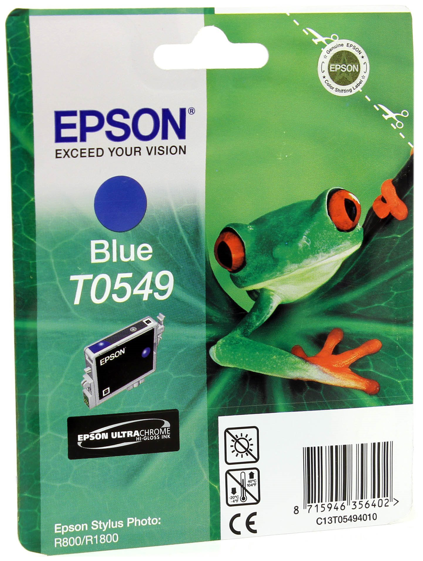 Картридж для струйного принтера Epson C13T05494010, голубой, оригинал