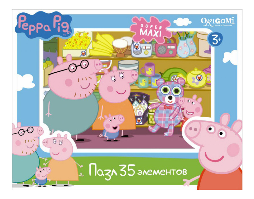 

Пазл Оригами свинка пеппа 35 деталей, maxi Peppa Pig Магазин игрушек 35 элементов