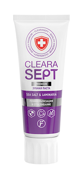 фото Зубная паста clearasept sea salt & laminaria «реминерализация и отбеливание» 75 мл