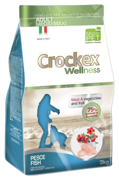 фото Сухой корм для собак crockex wellness adult medio-maxi, рыба, рис, 3кг