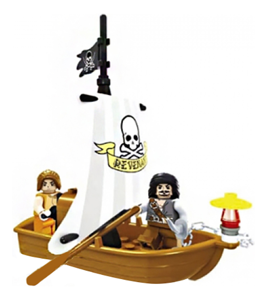 Конструктор пластиковый Ausini Пираты - Пиратская лодка 44 детали