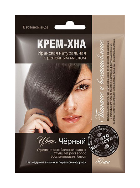Купить Краска для волос Фитокосметик Крем-хна Черный 50 мл