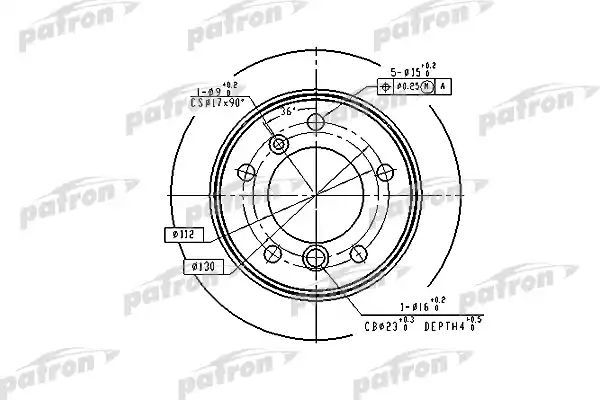 фото Тормозной диск patron pbd4087