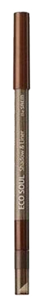 Карандаш-тени для век The Saem Eco Soul Shadow & Liner Burnt Brown BR03, 0,5 г
