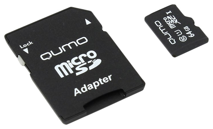 

Карта памяти QUMO Micro SDXC QM64GMICSDXC10U1 64GB, QM64GMICSDXC10U1