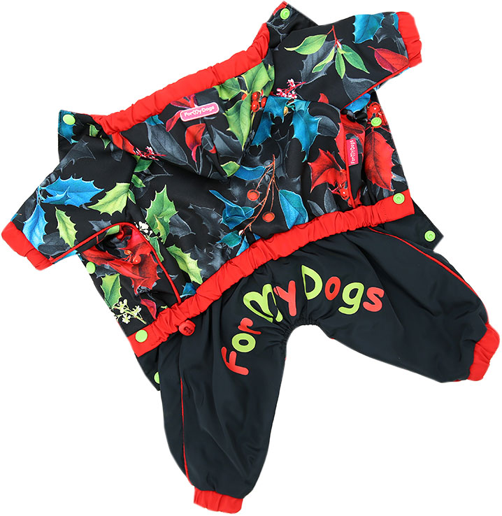 

Дождевик для собак FOR MY DOGS, женский, черно-красный, 360SS-2019 F 16, 360SS-2019