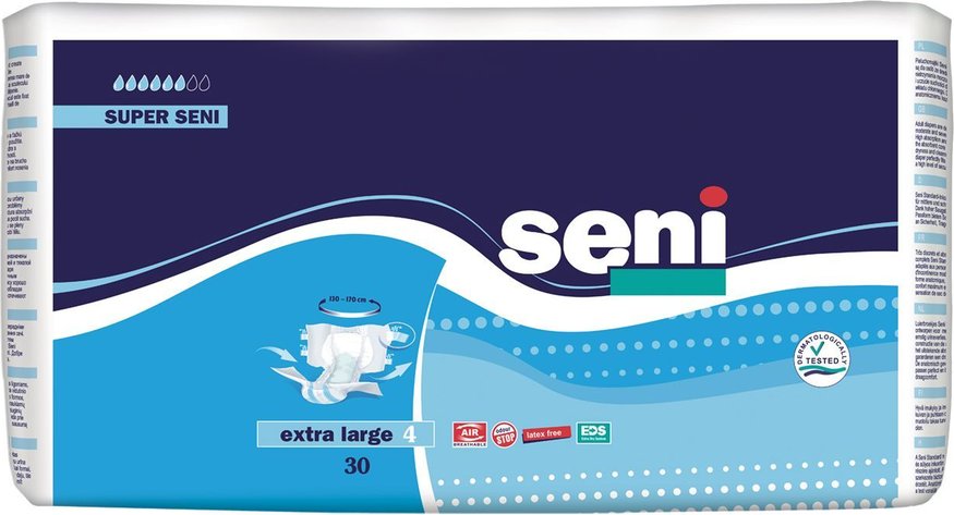 Купить Подгузники для взрослых SENI Super Seni Extra Large, 30 шт (XL30-JA1)