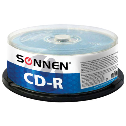 фото Диски cd-r "sonnen", 700 mb, 52x, cake box 50 штук