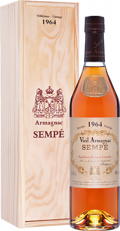 

Арманьяк Sempe Vieil, Armagnac AOC , 40 %, 700 мл, 1964г, gift box