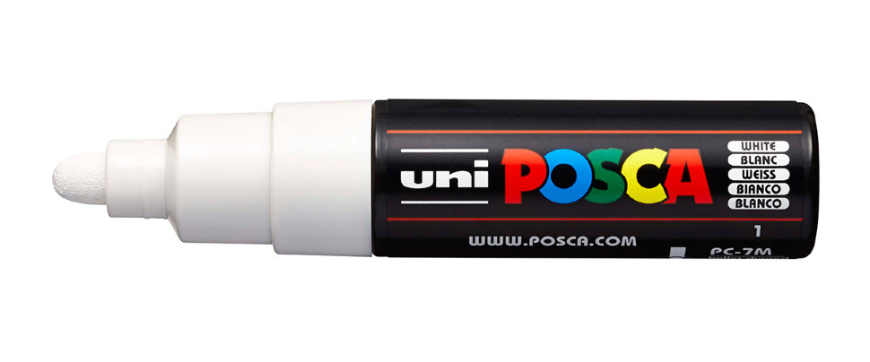 фото Маркер uni posca pc-7m 4,5-5,5мм овальный (белый (white) 1) uni mitsubishi pencil