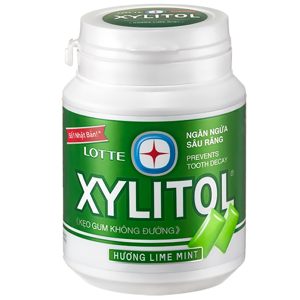 Жевательная резинка Lotte Xylitol lime mint со вкусом лайма и мяты банка 58 г 430₽