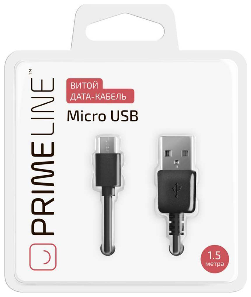 

Дата-кабельUSB-microUSB,1,5м,витой,черный,PrimeLine
