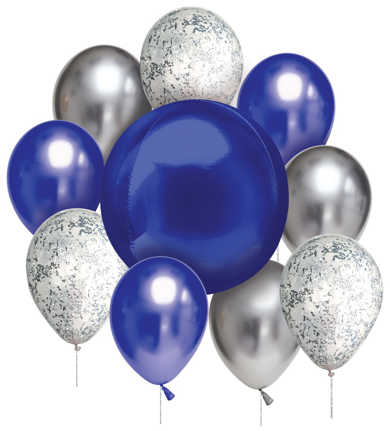 фото Фонтан из шаров "небесная синева", латекс, фольга, 10 шт. страна карнавалия