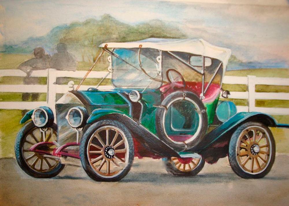 

Алмазная вышивка Яркие Грани Машинка, 50x36 см, Машинка