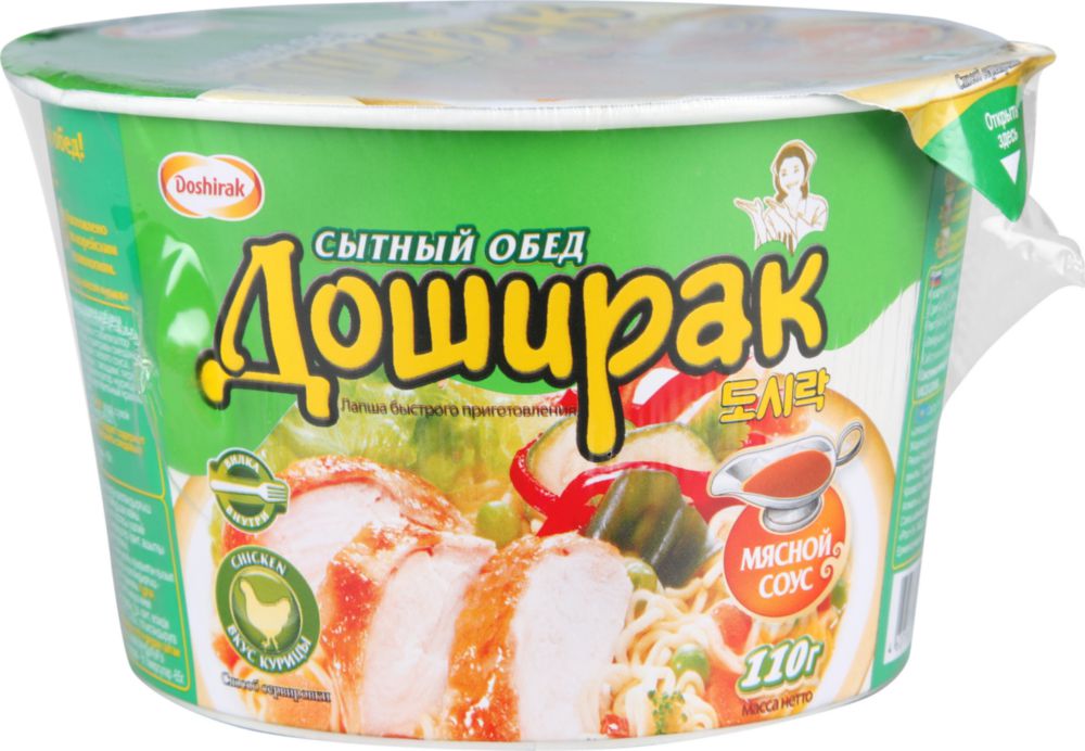 

Лапша быстрого приготовления Doshirak сытный обед со вкусом курицы 110 г