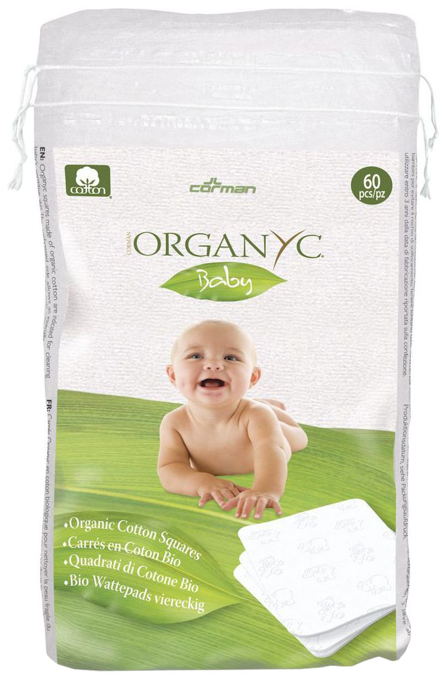 Детские ватные подушечки Corman Organyc Sweet Caress Baby Cotton Nursing Pads, 60 шт.